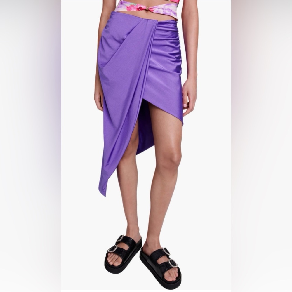 Maje Asymmetrical Skirt in Bold Purple